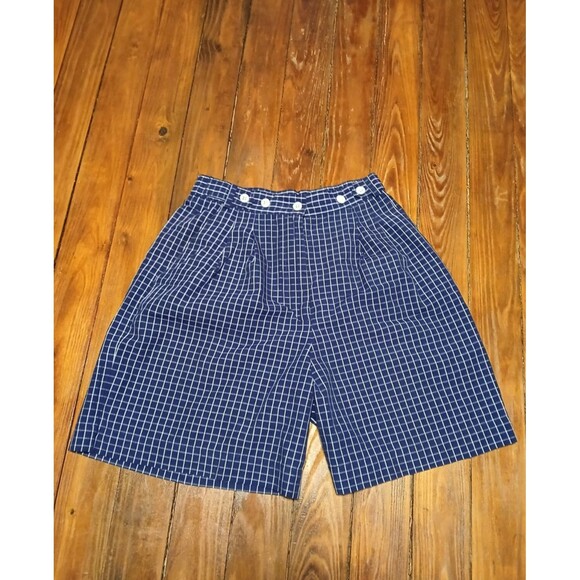 David Brooks petites Pants - VINTAGE David Brooks Petites Beremuda Blue/White Check Pattern shorts 6P